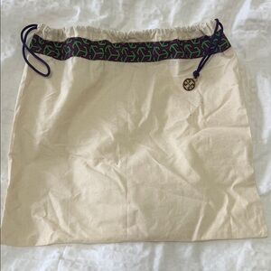 Tory Burch Cream Bag with Purple and Green Accents